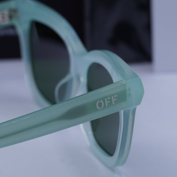 Off-White OERI143 LINCOLN 5355 Square Sunglasses – Transparent Sage/Green - Picture 9 of 10